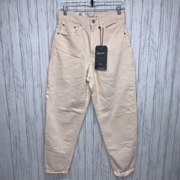 Womens Size 27 Levis High Loose Taper Peach Jeans NWT - Picture 1 of 5